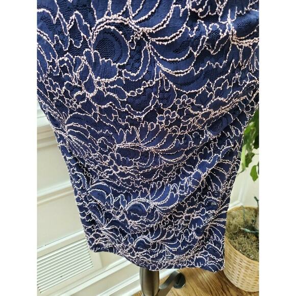 Motherhood Women's Blue Nylon Short Sleeve Round Neck Knee Length Dress Size L - Picture 4 of 12
